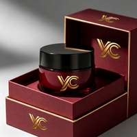 Pot en verre vide de luxe YC avec couvercle en plastique noir mat, conteneur cosmétique personnalisable pour crème pour le visage 30ml/50ml