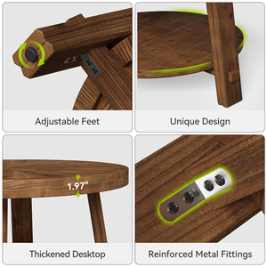 <span class=keywords><strong>Table</strong></span> <span class=keywords><strong>basse</strong></span> ronde en bois massif de 39,4 pouces avec rangement, <span class=keywords><strong>table</strong></span> centrale de style farmhouse à 2 niveaux pour salon, meuble facile à assembler - Product Image 6