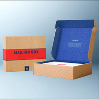 Boîte d'expédition en carton ondulé auto-élevable recyclable sur mesure, facile à ouvrir, avec revêtement UV pour les petites entreprises et les commandes personnalisées