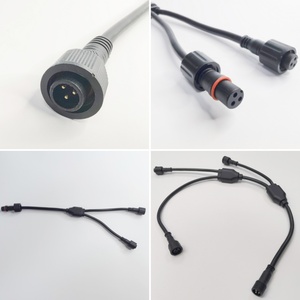 3线防水连接器，用于室内/室外发光二极管条形灯的公母M12 M14插头延长线 - Product Image 1