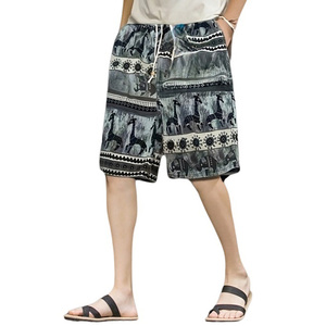 <span class=keywords><strong>Pantalones</strong></span> <span class=keywords><strong>Cortos</strong></span> <span class=keywords><strong>de</strong></span> Playa Casuales <span class=keywords><strong>de</strong></span> <span class=keywords><strong>Lino</strong></span> y Algodón para <span class=keywords><strong>Hombre</strong></span>, Estilo Étnico Dai, Corte Holgado, para Surf, Deportes Acuáticos y Uso en Casa - Product Image 2