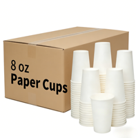 Gobelets à café en papier jetables personnalisés avec logo, 8 oz, en gros, 1000 pièces, qualité alimentaire, à paroi simple, pour café, restaurant, à emporter