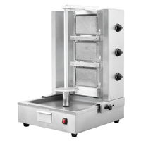 Machine à shawarma au gaz professionnelle à 3 brûleurs, machine à shawarma rotative automatique, rotation manuelle, prix abordable, pour doner kebab