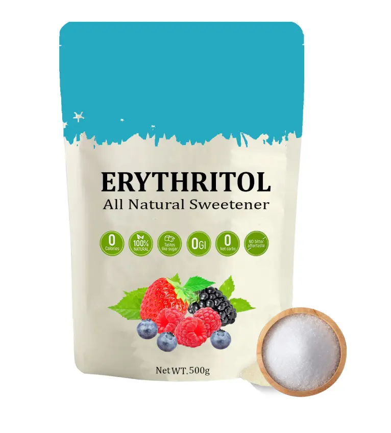 खाद्य additive Erythritol स्वीटनर कैस 149 32 6 कार्बनिक 99% स्टॉक में erythritol पाउडर