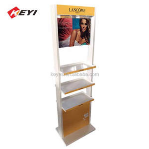 Trang Điểm Bán Lẻ Cửa Hàng Tầng <span class=keywords><strong>4</strong></span> <span class=keywords><strong>Tier</strong></span> Kim Loại Khay Rack Hiển Thị Mỹ Phẩm Đứng Sản Phẩm Làm Đẹp Hiển Thị Kệ - Product Image 3