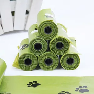 Custom Printed Eco Friendly Disposable Biodegradable Corn Dogness Pooping Bagged Easy to Clean Go Out dog poop bag