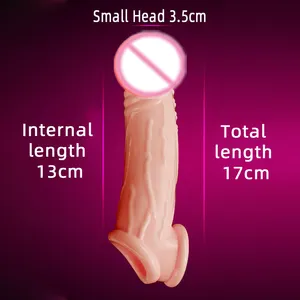 Brinquedo sexual para pênis, manga extensível para atrasar a ejaculação, preservativos reutilizáveis para aumentar a vagina, anel para pênis, para homens