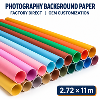 MIAOTU Vente en gros directe usine Rouleau de papier de fond photographique couleur unie sans couture en pâte vierge 2,72 m x 11 m pour studio et mode