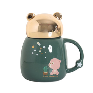 Seaygift-tapa <span class=keywords><strong>de</strong></span> espejo pintada <span class=keywords><strong>en</strong></span> oro, <span class=keywords><strong>taza</strong></span> <span class=keywords><strong>de</strong></span> café <span class=keywords><strong>de</strong></span> cerámica lisa con tapa lisa, <span class=keywords><strong>taza</strong></span> <span class=keywords><strong>de</strong></span> café con <span class=keywords><strong>forma</strong></span> <span class=keywords><strong>de</strong></span> oso, tazas <span class=keywords><strong>de</strong></span> agua para té y oficina - Product Image 1