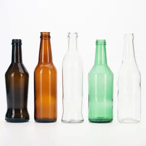 VISTA Hot Selling bouteille en verre vert clair ambre émercld pour boisson 300ml & 330ml & 350ml