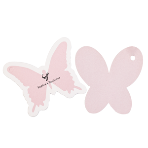 Etichette a farfalla personalizzate per abbigliamento jeans abbigliamento online etichette per imballaggio etichette basse in carta rivestita - Product Image 1