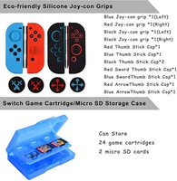 Ensemble de 21 jeux, poignée de volant, étui de transport, protection d'écran, manette, kit d'accessoires de jeu pour Nintendo Switch OLED