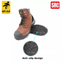 Bottes de sécurité étanches en cuir véritable pour homme, bottines de sécurité à bout composite isolé
