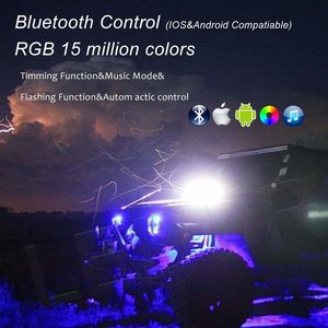 Feux LED RGB 4x 12V universels pour éclairage sous châssis de voiture avec contrôle Bluetooth pour mise à niveau et rénovation - Product Image 2
