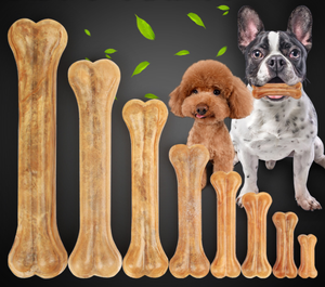 Grosir Alami Gourmet Rasa Gigi Hickory Chewraw Bentuk Asap Kulit Chewraw Tekan Menekan Kudapan Anjing Kulit Mentah Tulang Padat - Product Image 1