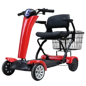 auto-folding seniors scooter 4 Wheel Power moped mobility scooter Lightweight for seniors for touring Handicap scooter