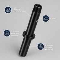 Colonne de direction de moto en alliage d'aluminium 7075 usinée CNC, anodisée noire, pour usinage et tolérances strictes