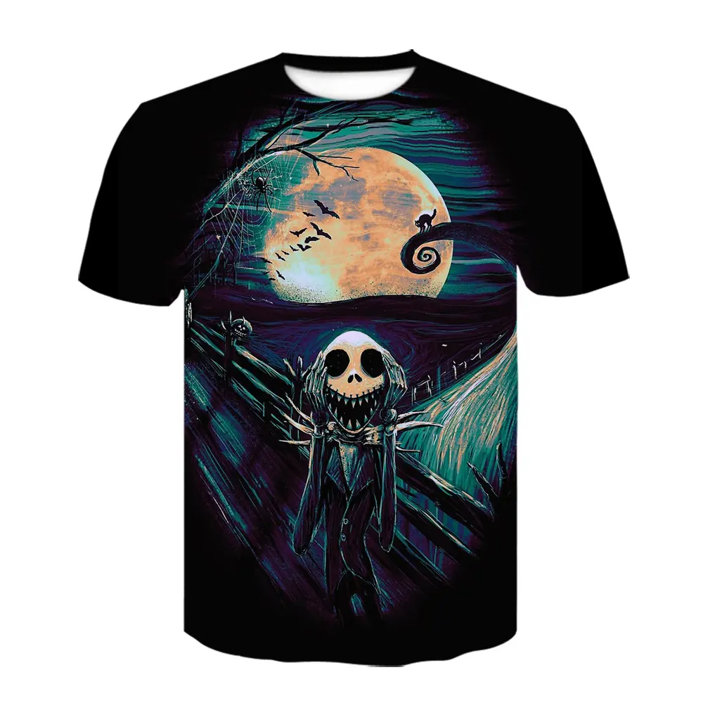 Fitspi Nightmare Before Christmas Jack Halloween T-Shirt Horrorfilme 3d gedruckt Anime Shirts Männer Frauen Sommer T-Shirt