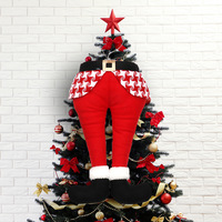 Jambes d'elfe de Noël en peluche avec chaussures collées, pour décoration d'arbre de Noël, fournitures d'ornements pour fêtes et festivals de Noël