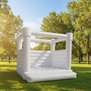 Château gonflable commercial blanc pour mariages, fêtes et baby showers - Product Image 1