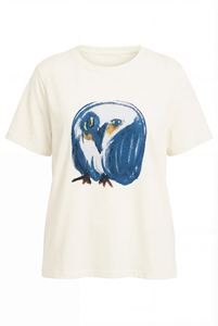 T-shirt court tricoté respirant en polyester/coton pour femme, haute qualité, vente en gros, impression numérique personnalisée, motif décontracté, été - Product Image 6