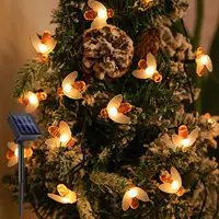 최고의 판매 30 LED 태양 야외 방수 꿀 꿀벌 장식 정원 크리스마스 장식 문자열 빛