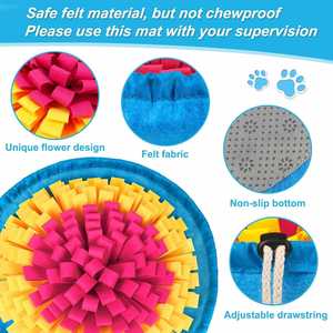 Tapis de distribution de nourriture interactif pour chien, jeu d'agitation sensorielle pour l'ennui, puzzle alimentaire interactif pour l'ennui, tapis olfactif pour une alimentation lente - Product Image 3
