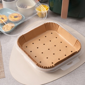 Bestseller 150 Stück Biologisch Abbaubare Backpapier-Einlagen für Heißluftfritteusen Einweg-Ölbeständiges Backpapier - Product Image 3