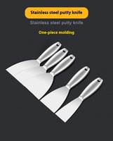 Cuchillo de masilla de acero inoxidable para construcción DIY de una pieza, hoja elástica gruesa y delgada para pala de limpieza de barro de diatomeas