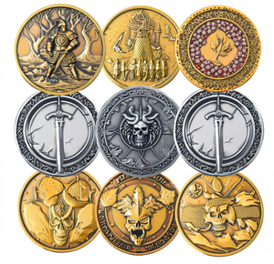 Monedas Conmemorativas Retro Personalizadas, Diseño 3D en Relieve Ultra, Baño de Oro y Plata, Diseños de Esqueletos de Guerreros Medievales, Moneda Personalizada - Product Image 1