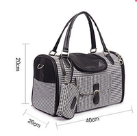 Erweiterbare Klassische Umweltfreundliche Fluggesellschaft-Zugelassene Nylon-Oxford-Mesh-Reißverschluss Tragbare Haustiertransportbox Weiche Reisebett-Tasche Klein Kariert