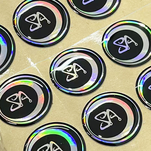Tùy Chỉnh Màu Đen Silicone Laser Keo Biểu Tượng Huy Hiệu Nhãn Dán Vòng Tròn Epoxy Nhựa Dome Nhãn Cho Khuyến Mãi Hàng Tạp Hóa Triển Lãm - Product Image 2