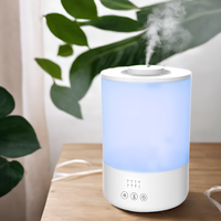 Top Fill 3L Humidificateur de sortie de brume à 360 degrés avec diffuseur d'huiles essentielles Home Minuterie de lumière 7 couleurs