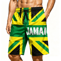 Shorts de bain personnalisés pour hommes, maillot de bain pour hommes, shorts de plage à séchage rapide, shorts de plage d'été, imprimé drapeau jamaïcain