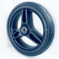 Roues de poussette pour bébé en plastique de 9,5 pouces, pneus en PU avec roulements pour poussette
