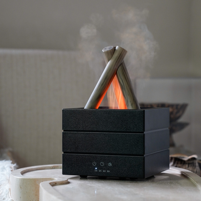 Aroma Essential Oil Fireplace Diffuser Colorful Flame Bonfire Effect USB Powered Humidifier Remote Control Hotel Use Home Office