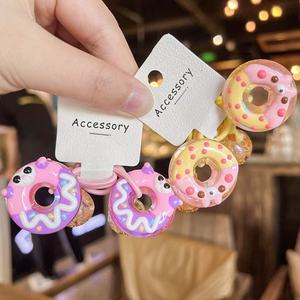 Nuovo Design carino disegno divertente 2 pz/set di perline per bambini fascia di gomma per capelli ragazze <span class=keywords><strong>ciambella</strong></span> verde - Product Image 3