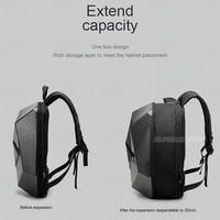 Sac à dos de moto imperméable, sac à dos pour casque intégral, sac de voyage réfléchissant, sac à casque de moto en fibre de carbone pour hommes