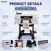 Imprimante UV DTF A3 UV DTF 30cm / A3 pour l'impression numérique d'étiquettes en cristal, de bouteilles et de cadeaux