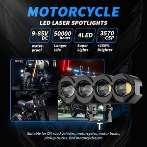 Phare LED pour <span class=keywords><strong>moto</strong></span>, étanche, bicolore, projecteur auxiliaire concentré - Product Image 3