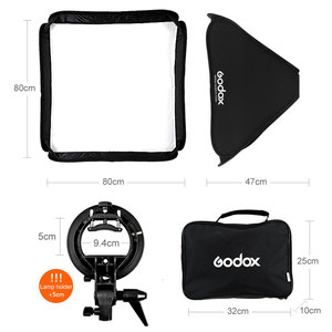 Kit Boîte à Lumière Godox 80 <span class=keywords><strong>X</strong></span> 80cm (31 pouces) Flash Speedlite avec Support Type S et Trépied pour Éclairage Photo de Caméra - Product Image 2