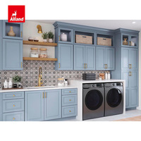 Armoires de buanderie classiques Alland Group à panneaux surélevés bleu clair, armoire de bureau avec armoire pour animaux de compagnie