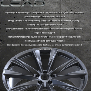 Jantes forgées monobloc personnalisées <span class=keywords><strong>LEAD</strong></span> 16-24 pouces, finition gunmetal multi-rayons pour BMW, Mercedes, Audi, Toyota - Product Image 3