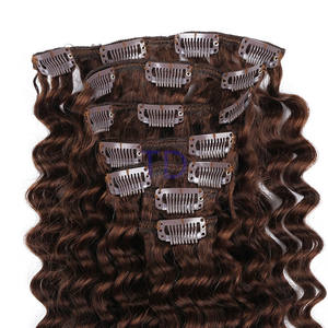 Uramy Extensions de cheveux humains à clip doublement étirées, cheveux humains artificiels à clip sans couture - Product Image 3