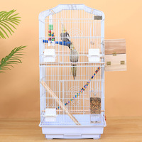 Cage à oiseaux en fer forgé, cage à oiseaux sélectionnée avec espace de jeu ouvert pour perroquets, canaris, tourtereaux, pinsons, perruches, cage de reproduction pour oiseaux