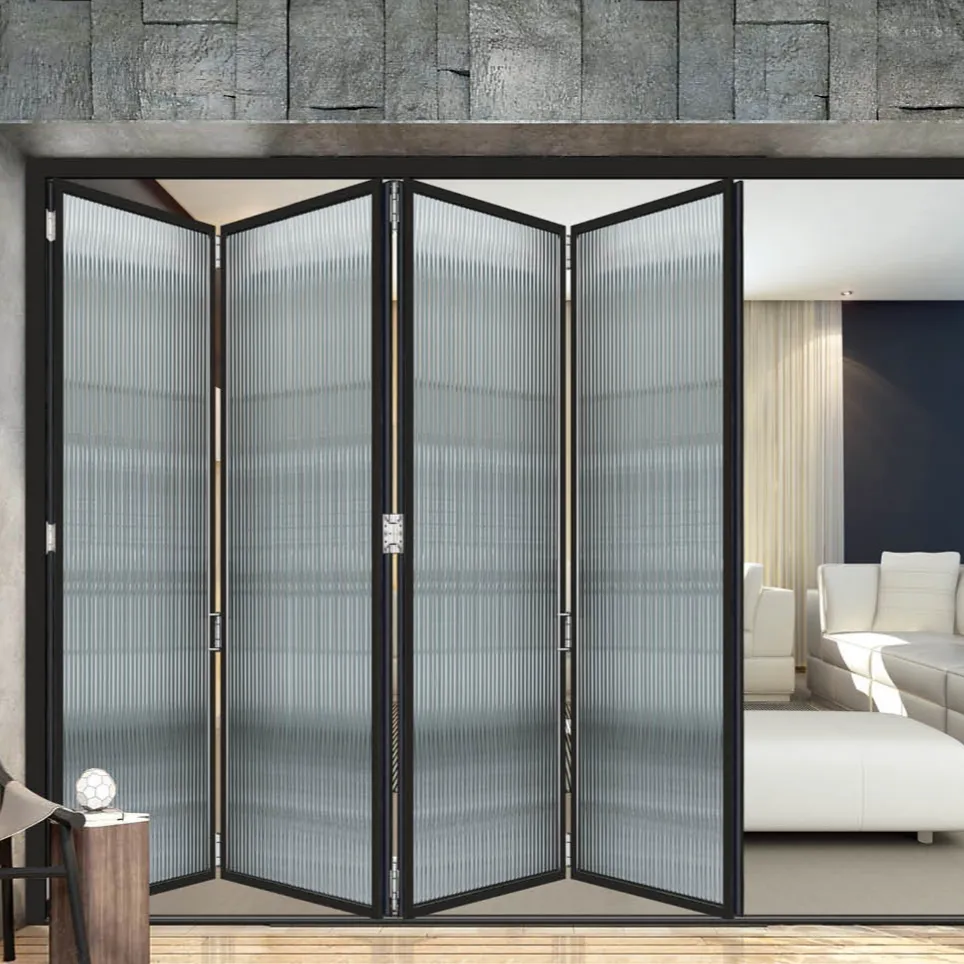 Selezione di porte pieghevoli Multi tipi Design personalizzato porte scorrevoli pieghevoli porte pieghevoli in alluminio Bi