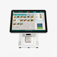 Système de point de vente à double écran ODM blanc 15,6 pouces + 11,6 pouces, caisse enregistreuse pour restaurant, écran tactile tout-en-un, Windows/Android, 1 an