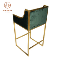 Meubles de restaurant de mariage modernes de luxe tabouret de bar à structure en métal doré coussin en tissu chaise de banquet de salle à manger avec accoudoir