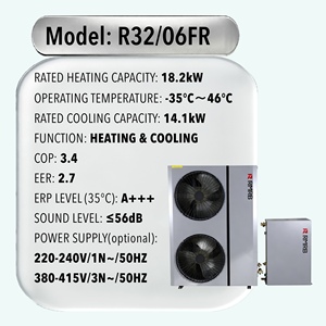 Pompe à chaleur air-eau de type split R32/06FR/18.2kW, chauffage et refroidissement, A+++ EVI, faible niveau sonore, -35°C, 220V 380V, CE, WiFi - Product Image 5