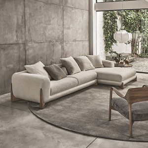 Popolare Divano a L in Tessuto, Stile Minimalista, <span class=keywords><strong>Moderno</strong></span> e Lussuoso, Morbido ed Elegante, con Struttura in Legno, per Soggiorno e Casa - Product Image 1